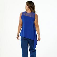 "As Is" DG2 by Diane Gilman Mixed Media Asymmetric Scarf Tank Top