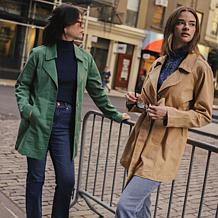 "As Is" DG2 by Diane Gilman New Classic Stretch Denim City Trench Coat