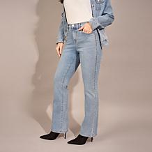 "As Is" DG2 by Diane Gilman New Classic Stretch Denim Crystal Bootc...