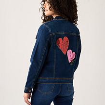 "As Is" DG2 by Diane Gilman New Classic Stretch Denim Embellished J...