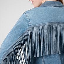 "As Is" DG2 by Diane Gilman New Classic Stretch Denim Fringe Wester...