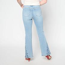 "As Is" DG2 by Diane Gilman New Classic Stretch Denim Star Panel Fl...