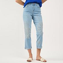 "As Is" DG2 by Diane Gilman New Classic Stretch Embroidered Girlfri...