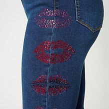 "As Is" DG2 by Diane Gilman New Classic Stretch Rhinestone Kiss Jean
