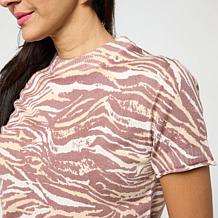 "As Is" DG2 by Diane Gilman SoftEase Short-Sleeve Printed Sweater