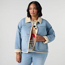 "As Is" DG2 by Diane Gilman Stretch Denim & Sherpa Jacket
