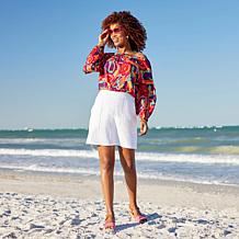 "As Is" DG2 by Diane Gilman Super-Stretch Knit Denim Skort