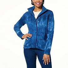 "As Is" DG2 by Diane Gilman Tie-Dye Knit Field Jacket