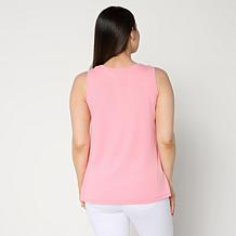 "As Is" DG2 by Diane Gilman U-Neck Sequined Easy Tank