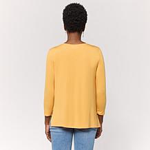 "As Is" DG2 by Diane Gilman V-Neck 3/4-Sleeve Easy Top