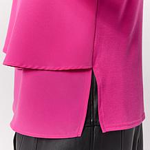 "As Is" DG2 by Diane Gilman V-Neck Mixed Media Double Layer Easy Tank