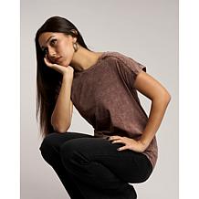 "As Is" DG2 by Diane Gilman Venise Lace Trimmed Dolman Sleeve Top