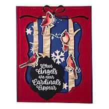 "As Is" Diamond Press Christmas Cardinal Stamp, Die and Stencil Kit