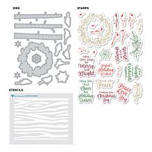 "As Is" Diamond Press Christmas Cardinal Stamp, Die and Stencil Kit