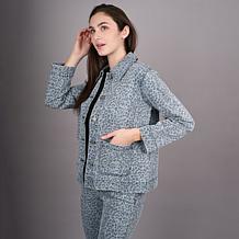 "As Is" Diane Gilman Printed Stretch Denim Barn Jacket