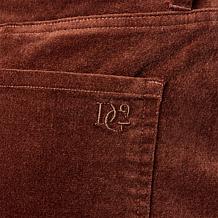 "As Is" Diane Gilman Stretch Velveteen Side Slit Midi Skirt