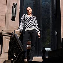 "As Is" Diane Gilman V Neck Jacquard Pullover