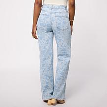 "As Is" Elle Live Get the Look Lace Print Denim Pant