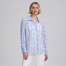 "As Is" Elle Live Get the Look Striped Lace Shirt