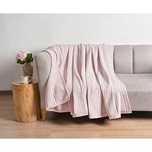 "As Is" Emryn House 100% Cotton Jacquard Stripe Blanket 