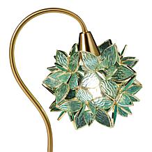 "As Is" Emryn House Colored Glass Floral Table Lamp 