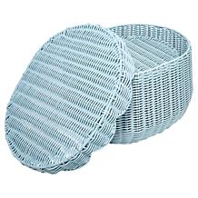 "As Is" Emryn House PE Rattan Storage Baskets with Lids - Set of 2