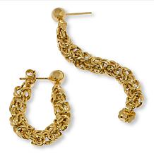"As Is" Fiorenza Jewelry Byzantine Chain Polished Drop Earrings