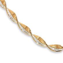 "As Is" Fiorenza Jewelry Twisted Herringbone 16" Chain Necklace