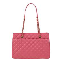 "As Is" G by Giuliana Black Label Diamond Quilted Leather Tote