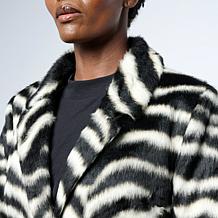 "As Is" G by Giuliana Black Label Faux Fur Tuxedo Coat