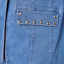 "As Is" G by Giuliana Black Label G5 Denim Blazer with Studs