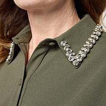 "As Is" G by Giuliana Black Label Knit Crepe Shirt Jacket