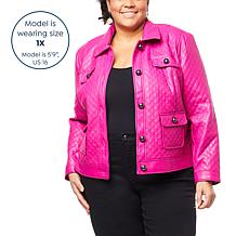 "As Is" G by Giuliana Black Label Quilted Faux Leather Jacket