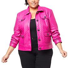 "As Is" G by Giuliana Black Label Quilted Faux Leather Jacket