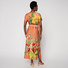 "As Is" G by Giuliana Black Label Silky Knit Maxi w/Tie Belt