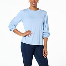 "As Is" G by Giuliana Black Label SoSoft Lace Sweatshirt