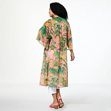 "As Is" G by Giuliana Black Label Woven Tie-Front Duster