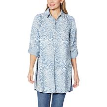 "As Is" G by Giuliana Buttoned Tie-Front Denim Shirt