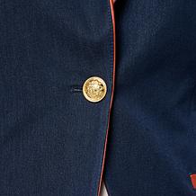 "As Is" G by Giuliana Denim and Faux Leather Blazer