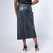 "As Is" G by Giuliana Faux Croc Wrap Skirt