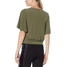 "As Is" G by Giuliana Flutter Sleeve Surplice Top