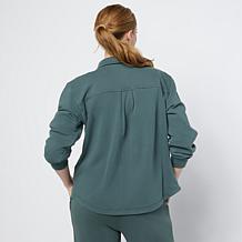 "As Is" G by Giuliana Indigo Washed French Terry Shirt