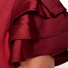 "As Is" G by Giuliana Knit Top with Tiered Mesh Sleeves