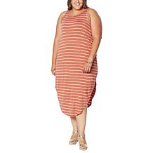 "As Is" G by Giuliana LounGy EcoLuxe Striped Cutout Tank Dress