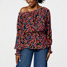 "As Is" G by Giuliana Off-The-Shoulder Smocked Blouse