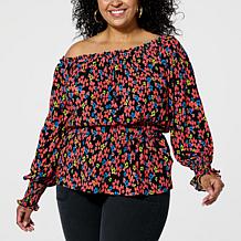 "As Is" G by Giuliana Off-The-Shoulder Smocked Blouse