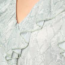 "As Is" G by Giuliana Printed Knit Sleeveless Ruffle Top