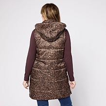 "As Is" G by Giuliana Printed Puffer Vest with Hood
