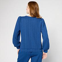 "As Is" G by Giuliana Quilted Knit Sweatshirt