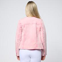 "As Is" G by Giuliana Snow Wash Collarless Denim Jacket